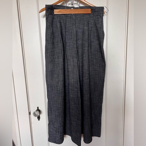 Herringbone Pleated Wide-leg Cropped Pallazzo Pants by Zara - Picture 3 of 5